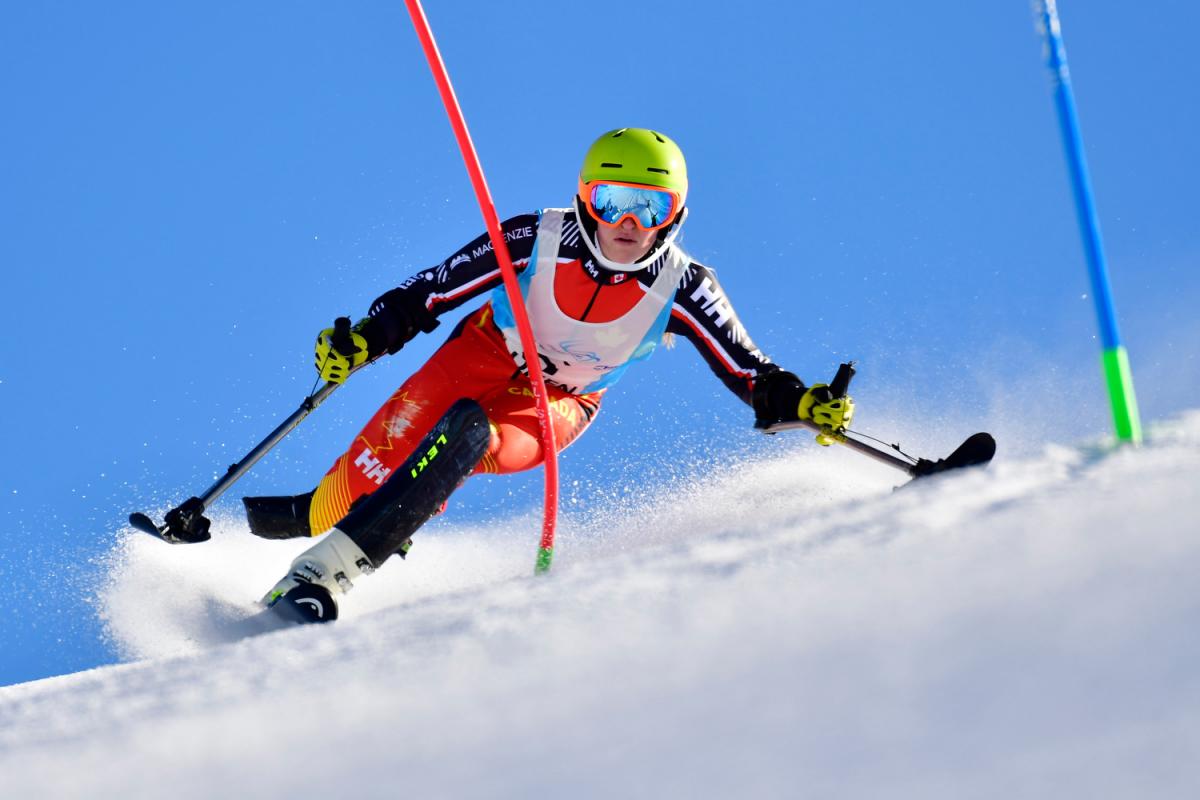 Frederique Turgeon &#39;re-learns&#39; skiing on one leg to reach the top