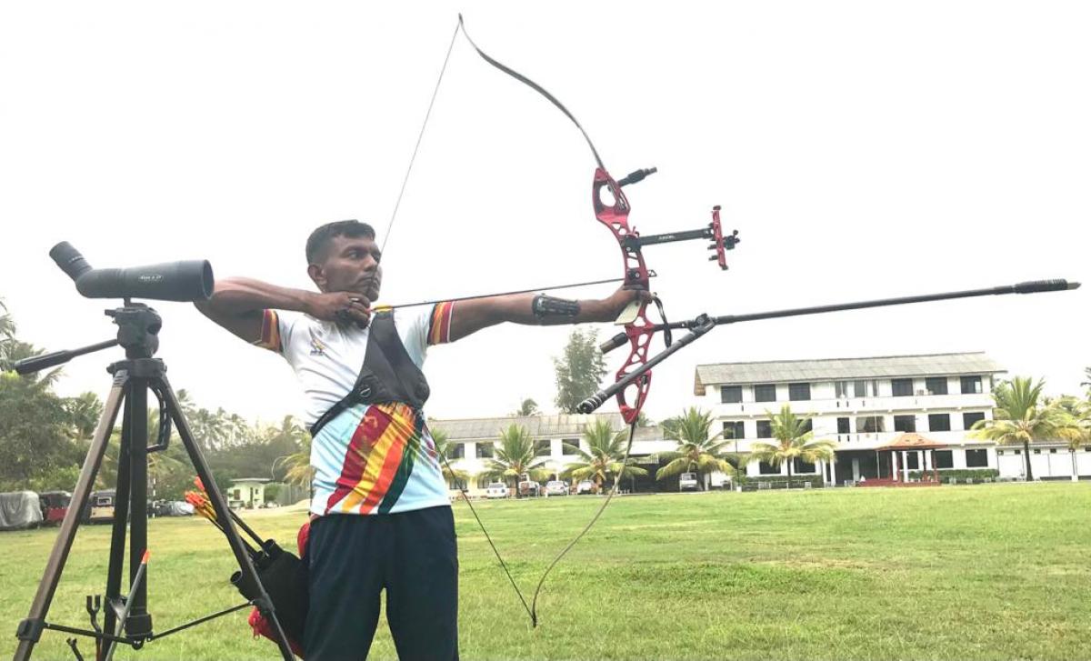 Sampath Bandara during a training session