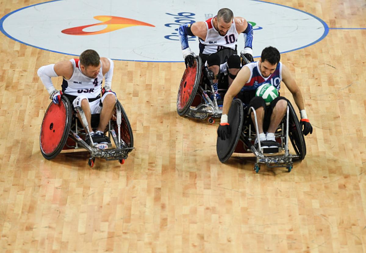 Alexandre Bento Anastacio of France and Adam Scaturro and Josh Wheeler of USA at Rio 2016