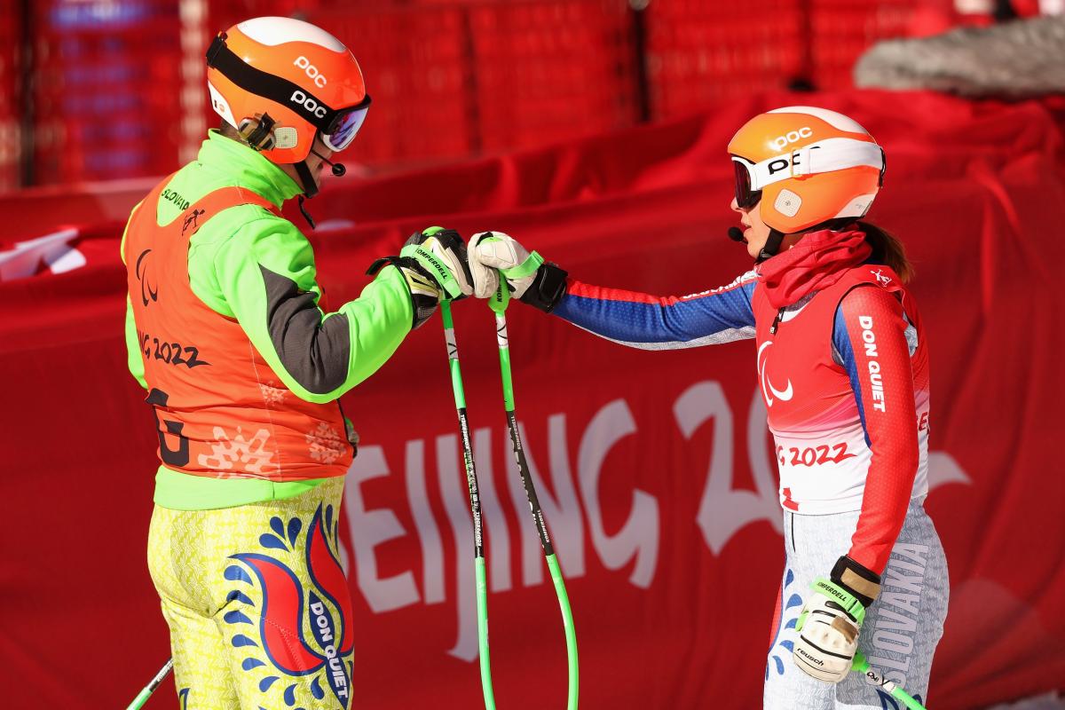 Henrieta Farkasova and guide Martin Motyka