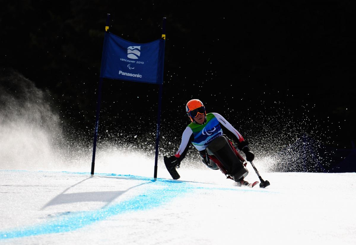 Claudia Loesch competing in Vancouver