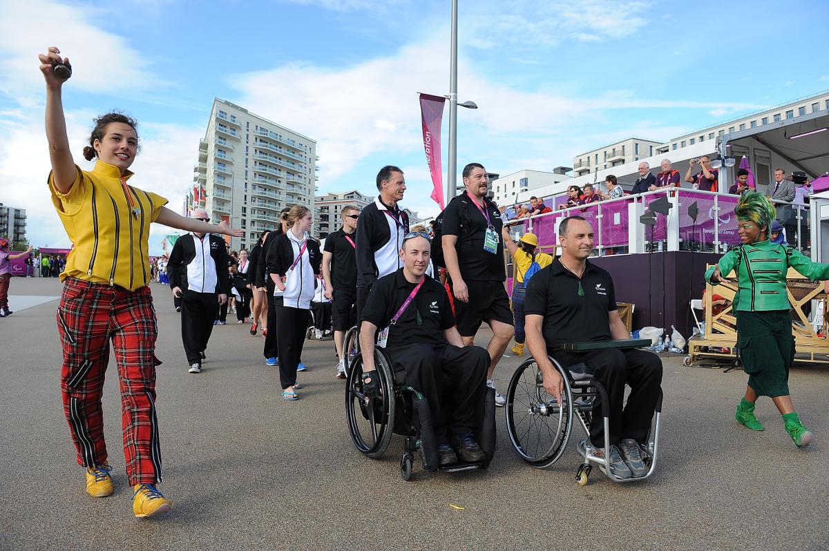 Michael Johnson and Duane Kale at the Olympic Park