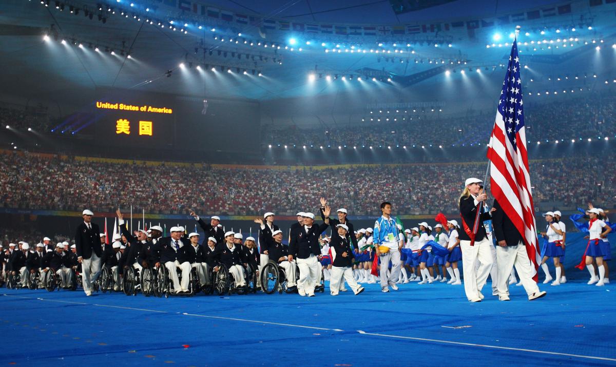 USA team with flag