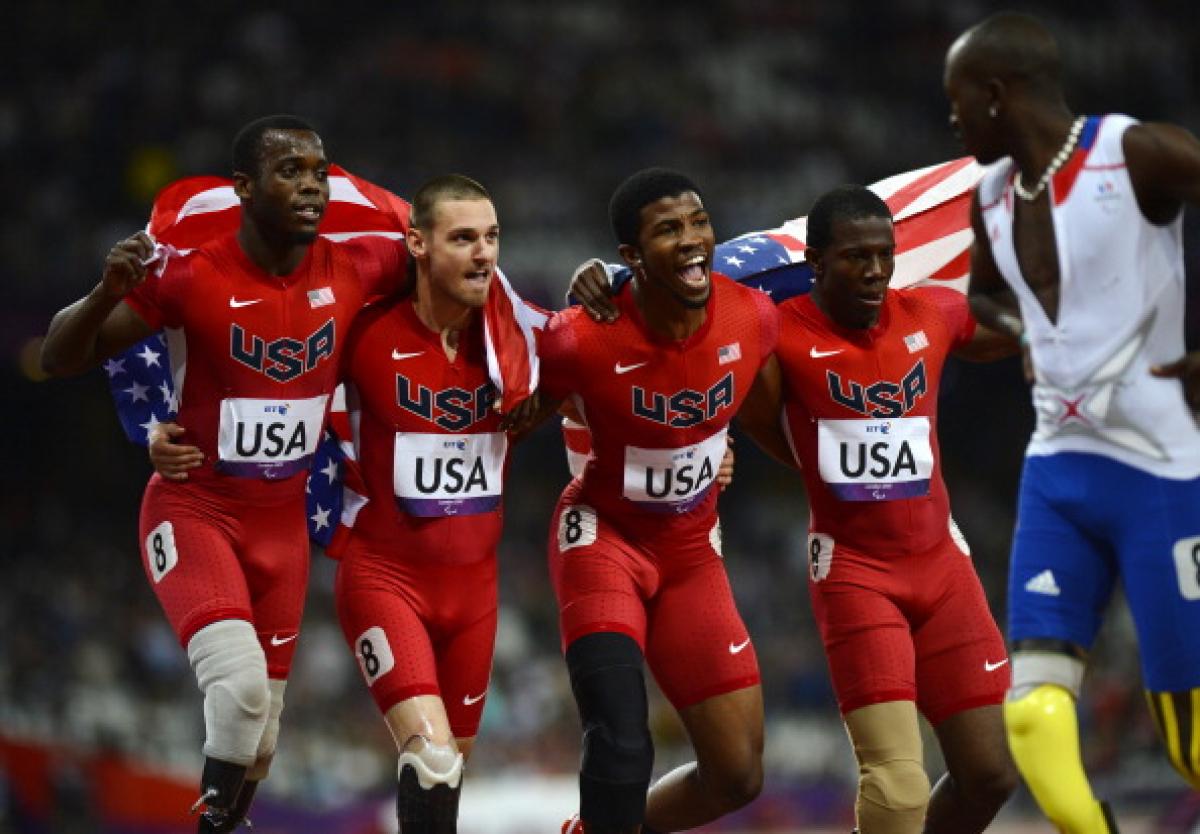 No 43 Men S 4x100m Relay Showcases Sportsmanship In London International Paralympic Committee