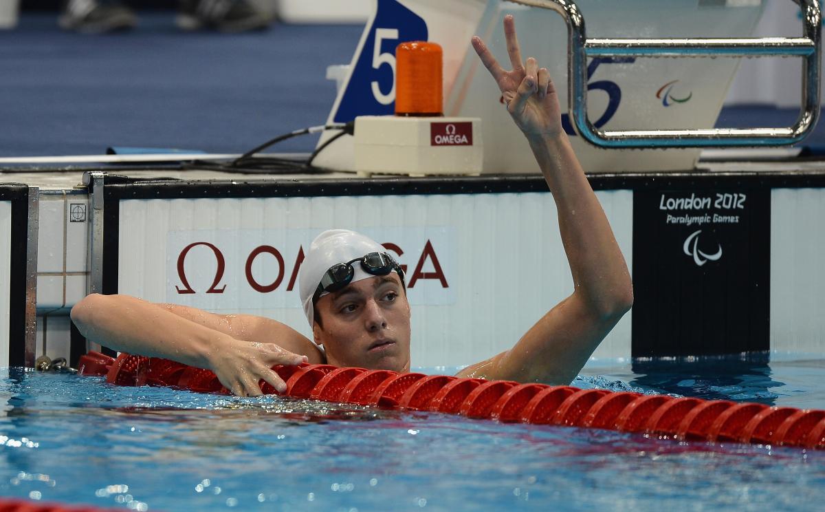 A picture of a man swimming