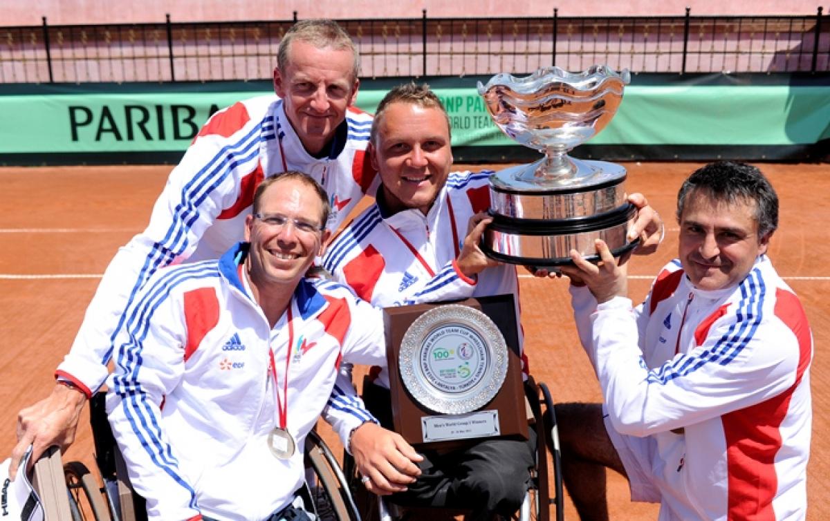 French wheelchair tennis players at the award ceremony