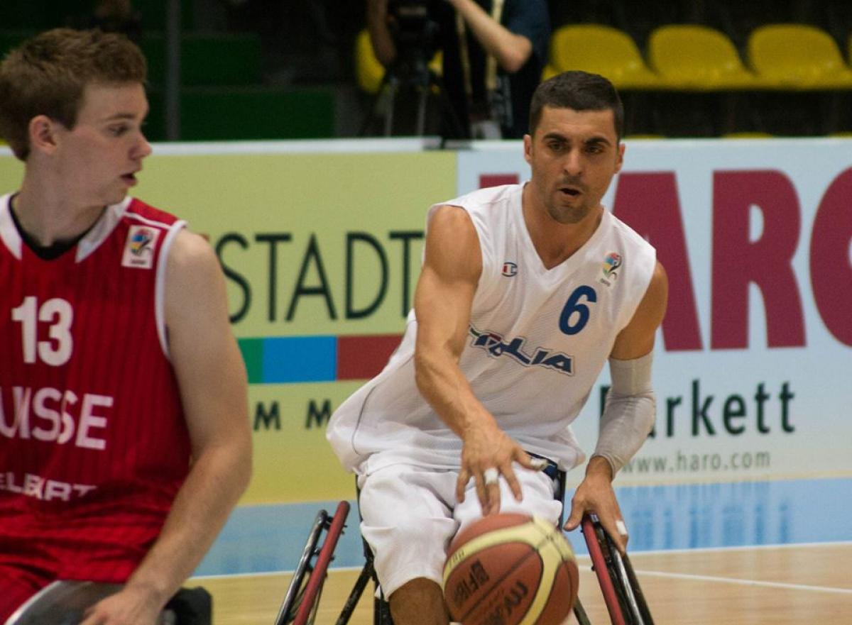 Italy against Switzerland at the IWBF European Championships in Frankfurt