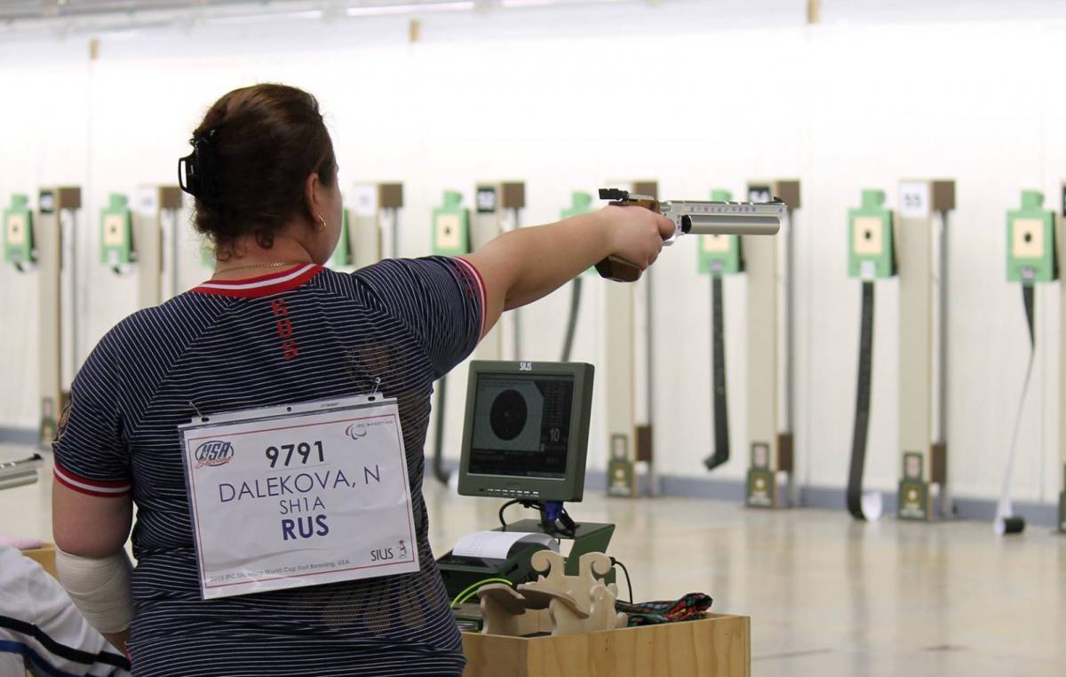 Dalekova Andrey Lebedinskiy at IPC Shooting World Cup in Fort Benning, USA.