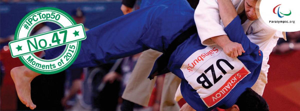 Two judoka during a competition