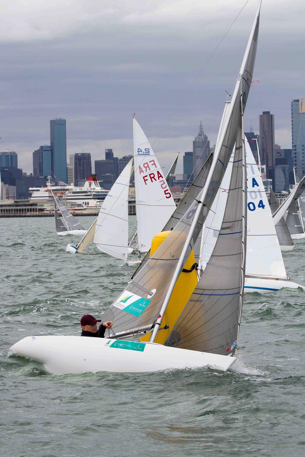 Man in sail boat