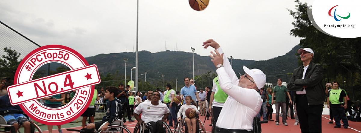 Sir Philip playing wheelchair basketball in Rio