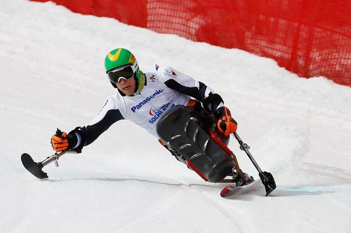 Georg Kreiter of Germany competes in Men's Downhill Sitting at the Sochi 2014 Paralympic Winter Games