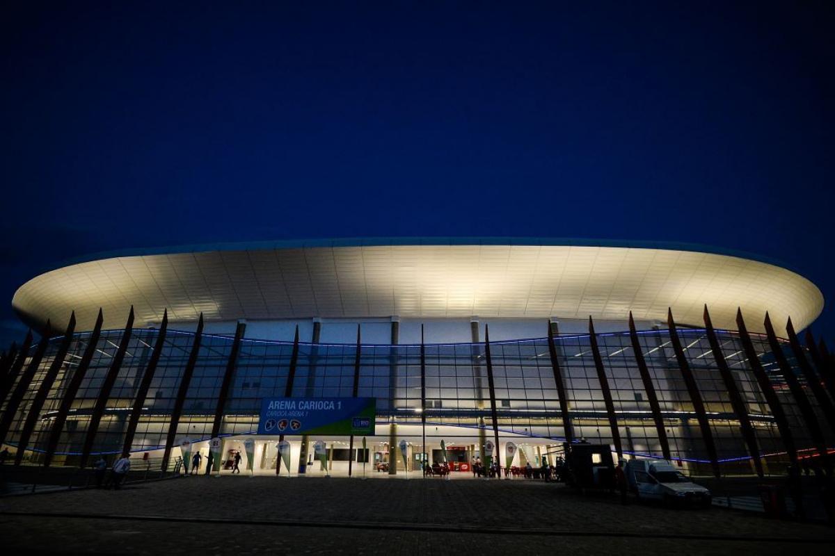 A general view of the Arena Carioca 1 at the Olympic Park.