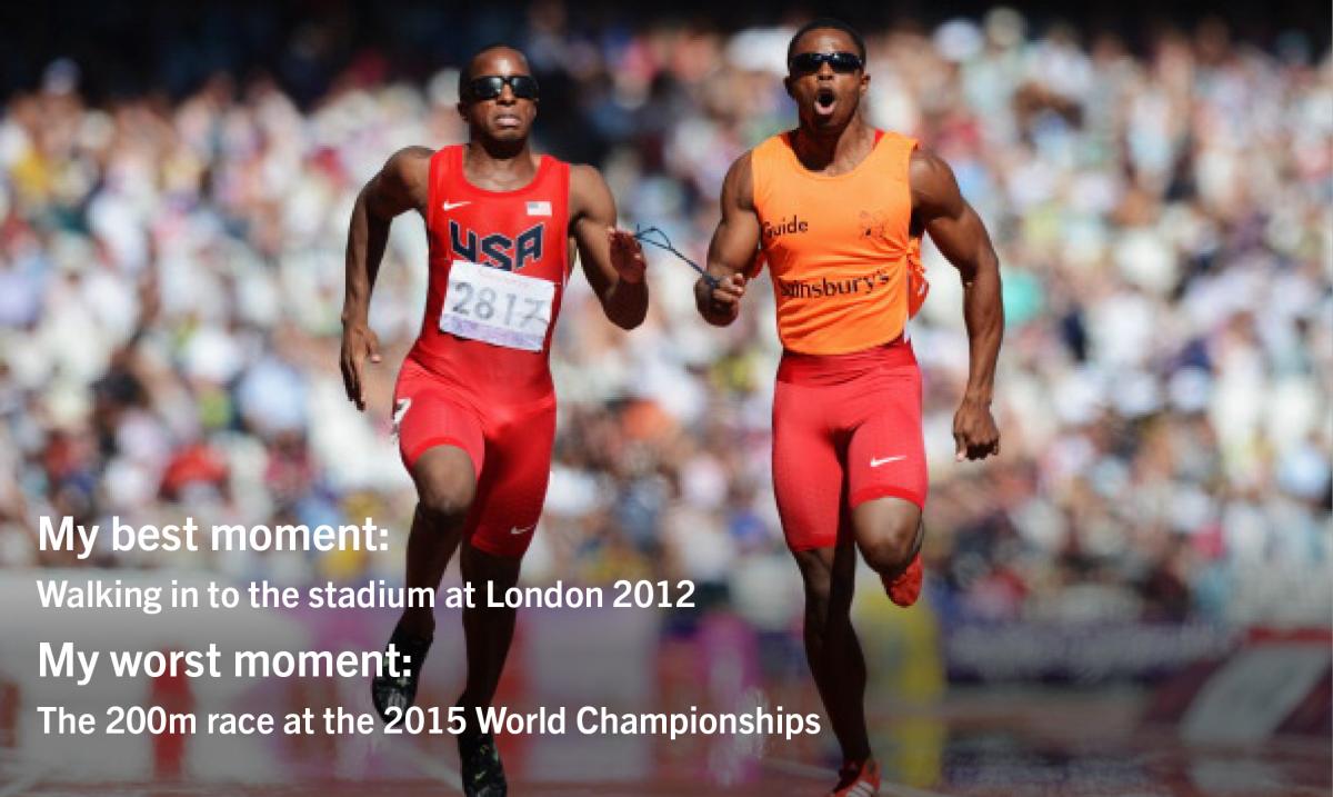 Two men sprinting on a track