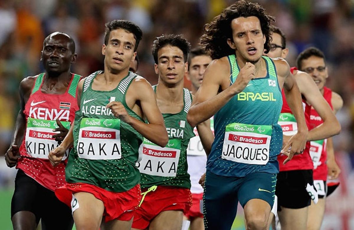 A group of men running