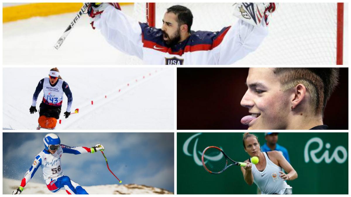 Collage of five sports images