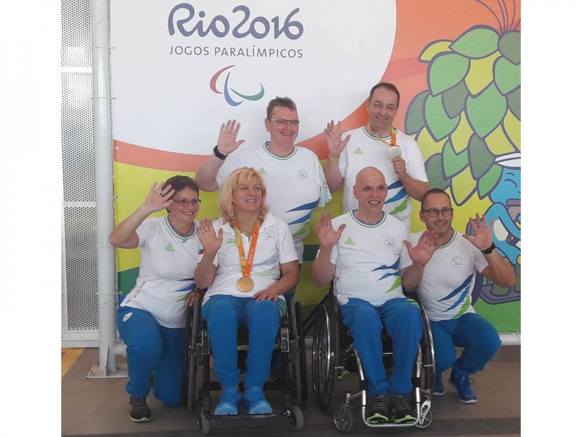 Slovenia’s Veselka Pevec (centre) won her country’s only gold medal at Rio 2016.