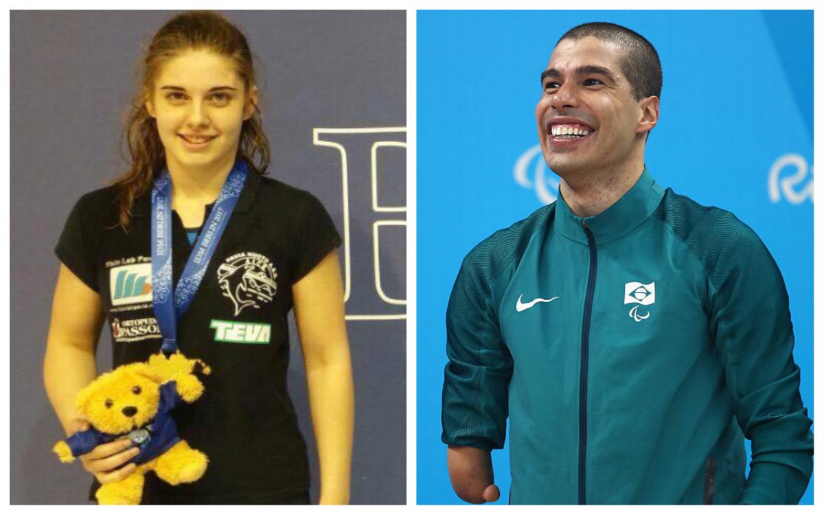 two para swimmers standing