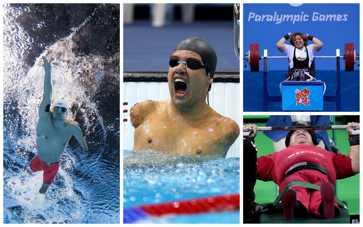 two para swimmers and two para powerlifters compete in their sports