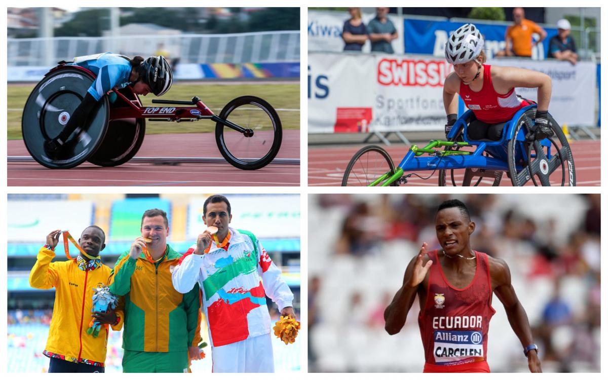 a group of para athletes compete in their sports