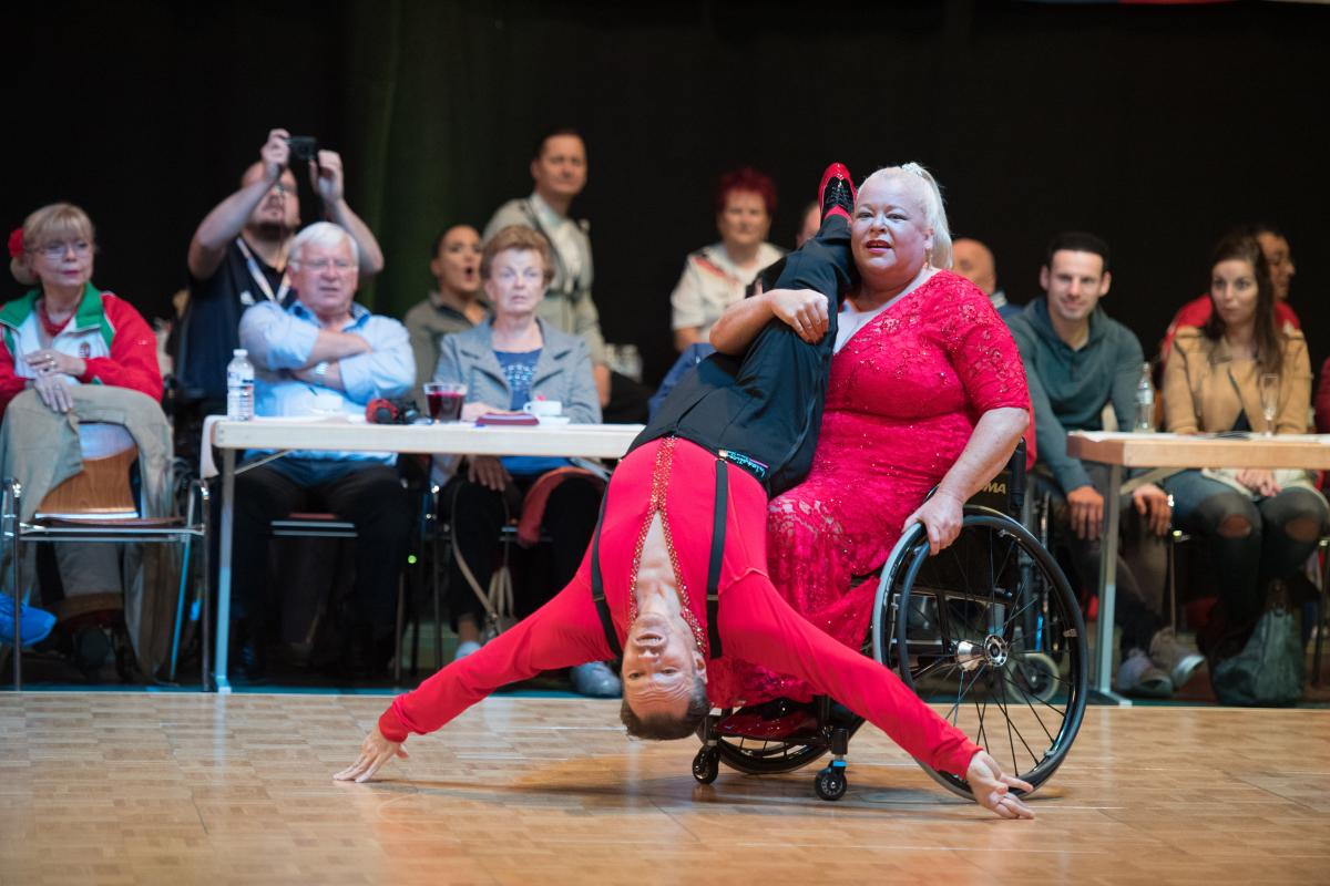 a Para dance sport couple 