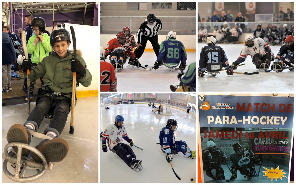 para ice hockey players on the ice