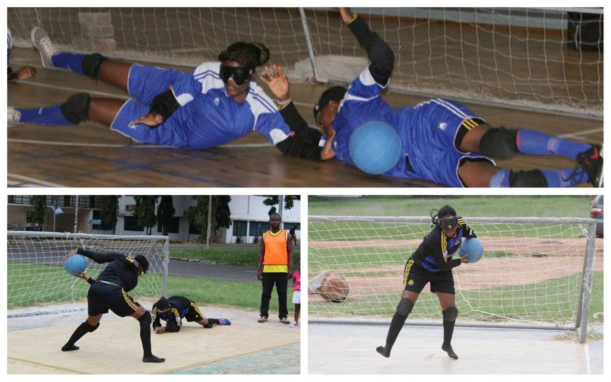 goalball players in action