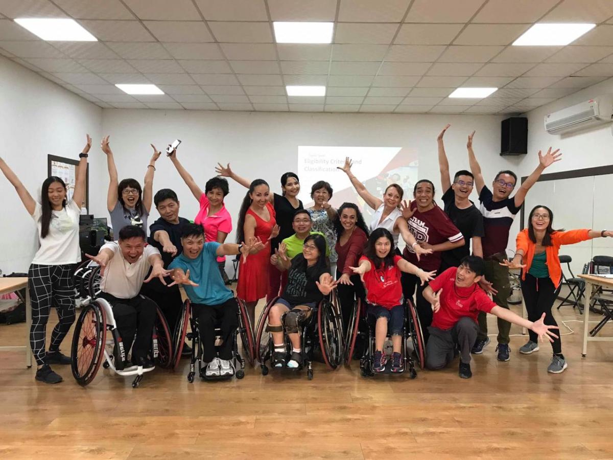 Participants of a Para dance sport introductory coaching course in Chinese Taipei