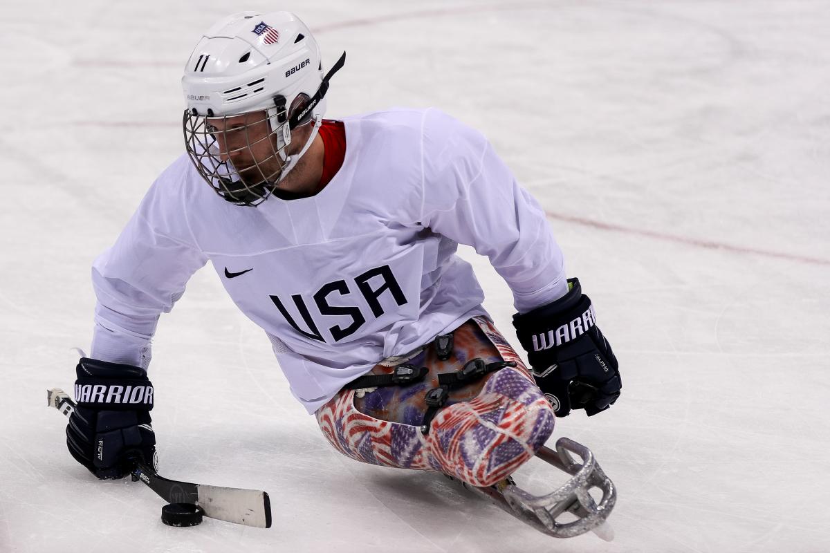 Tyler Carron - PyeongChang 2018 male Para ice hockey player Tyler Carron on the ice