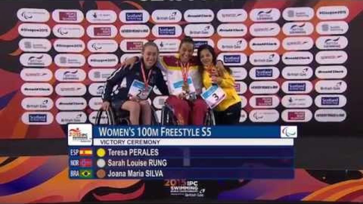 Women's 100m Freestyle S5 | Victory Ceremony | 2015 IPC Swimming World Championships Glasgow