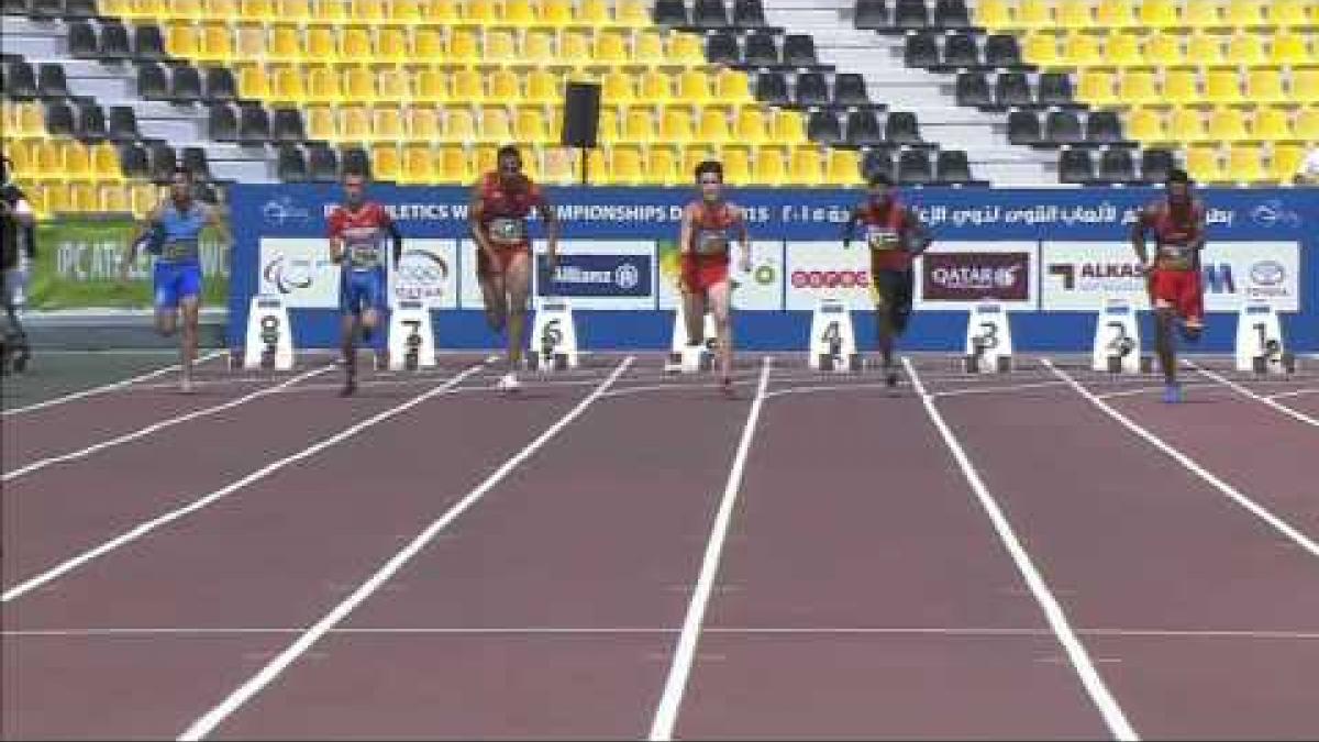 Men's 100m T47 | heat 1 | 2015 IPC Athletics World Championships Doha