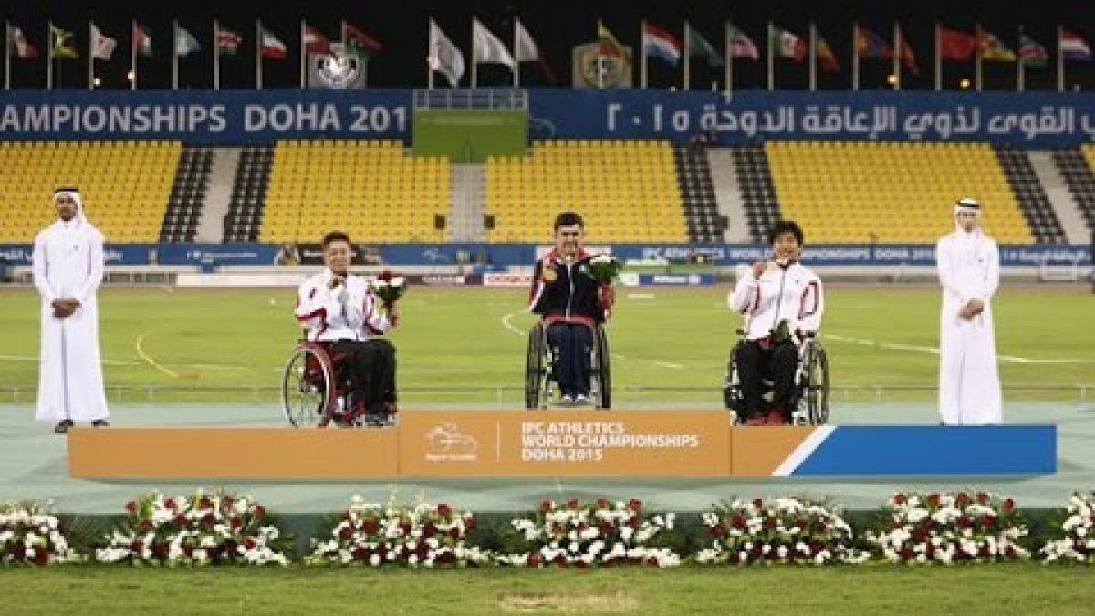 Men's 1,500m T52 | Victory Ceremony |  2015 IPC Athletics World Championships Doha