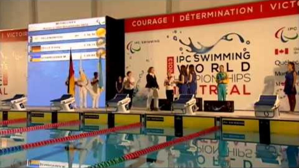 Swimming - women's 100m breaststroke SB12 medal ceremony - 2013 IPC Swimming World Championships