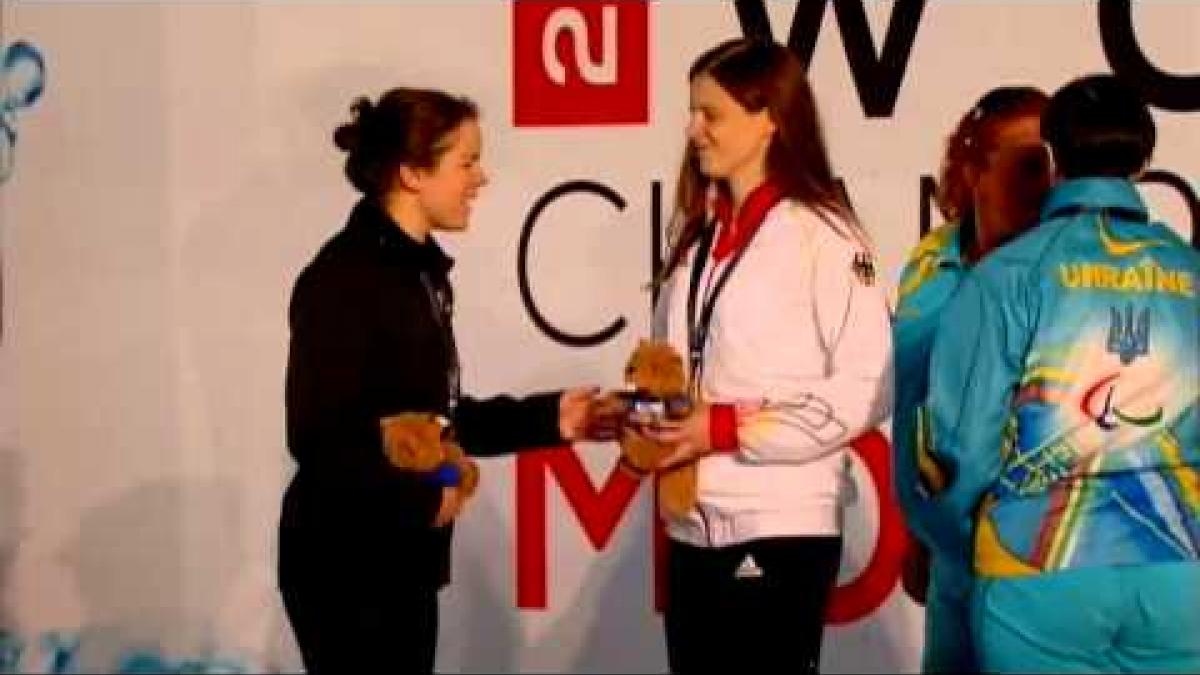 Swimming - women's 400m freestyle S11 medal ceremony - 2013 IPC Swimming World Championships