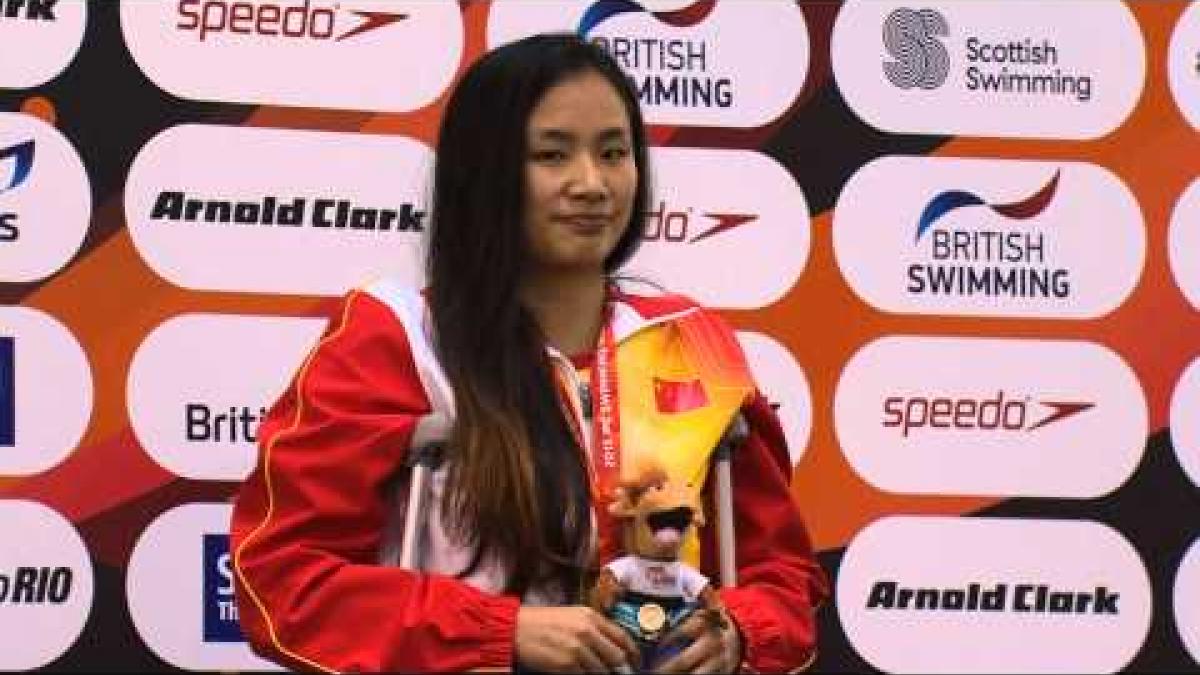Women's 100m Backstroke S7 | Victory Ceremony | 2015 IPC Swimming World Championships Glasgow