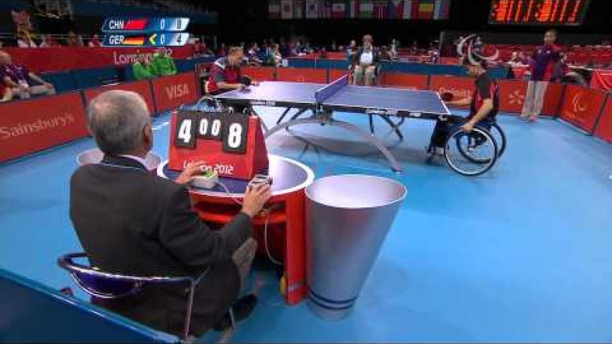 Table Tennis - GER v CHN - Men's Singles Cl 4-5 Quarterfinal 1 M1 - London 2012 Paralympic Games.mp4