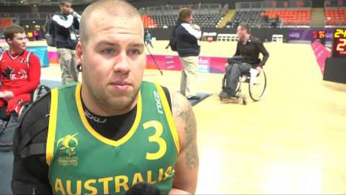 Australia at the London 2012 Wheelchair Rugby test event.
