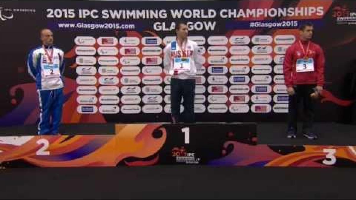 Men's 100m Butterfly S9 | Victory Ceremony | 2015 IPC Swimming World Championships Glasgow