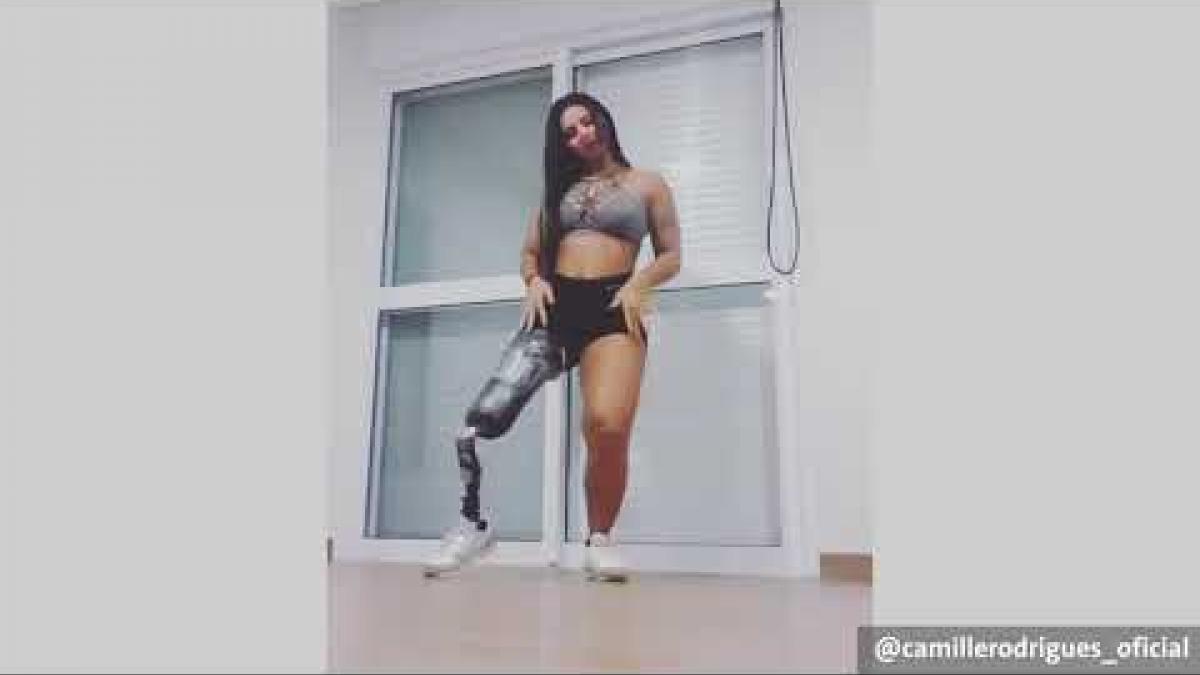 Brazilian Para swimmer Camille Rodrigues showcases her dance moves