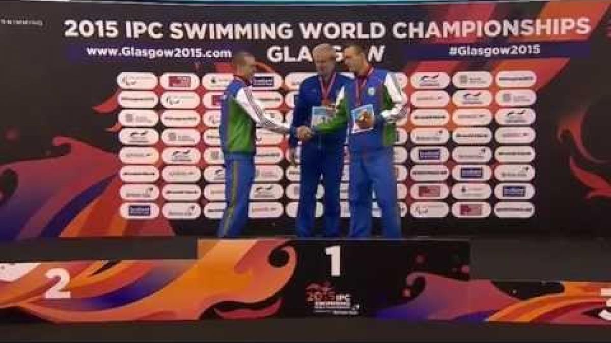 Men's 50m Freestyle S12 | Victory Ceremony | 2015 IPC Swimming World Championships Glasgow