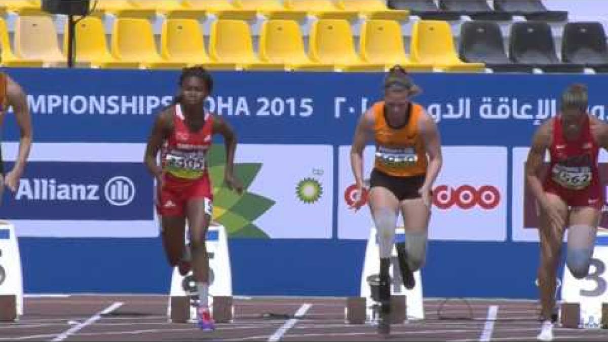 Women's 100m T44 | heat 2 |  2015 IPC Athletics World Championships Doha