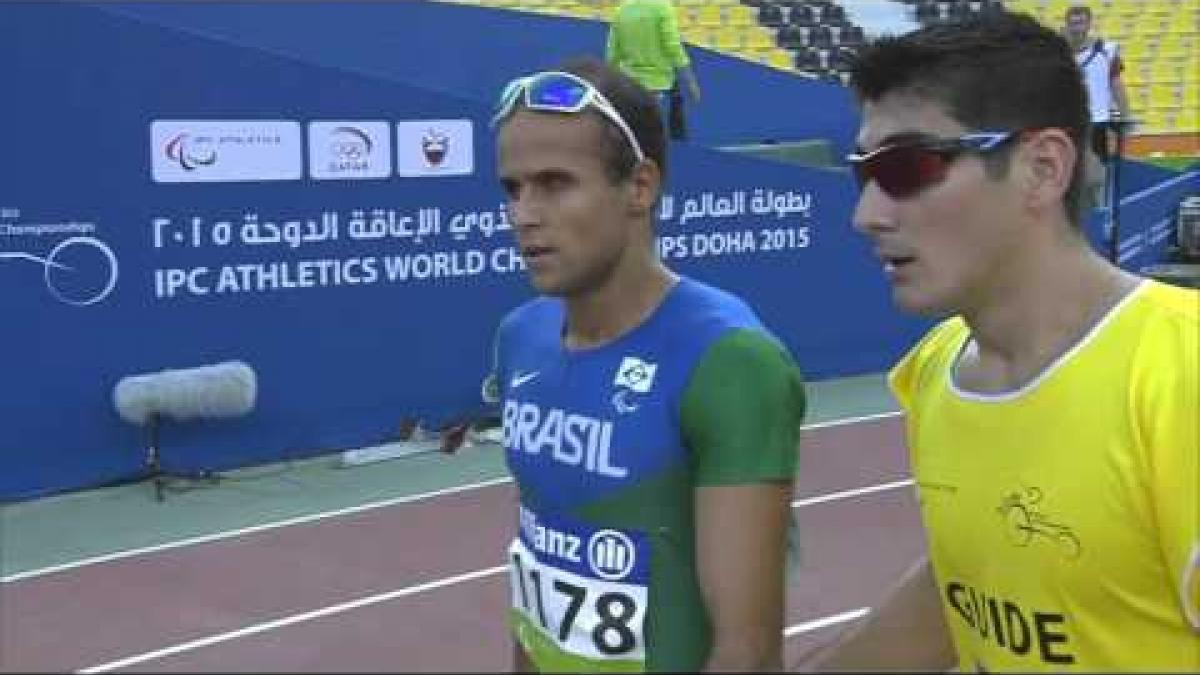 Men's 100m T11 | Round 1 H2 |  2015 IPC Athletics World Championships Doha