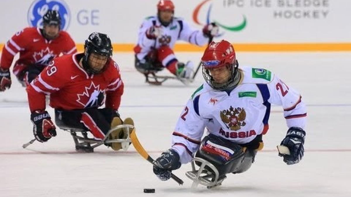 Russia v Canada highlights - International Ice Sledge Hockey Tournament "4 Nations" Sochi