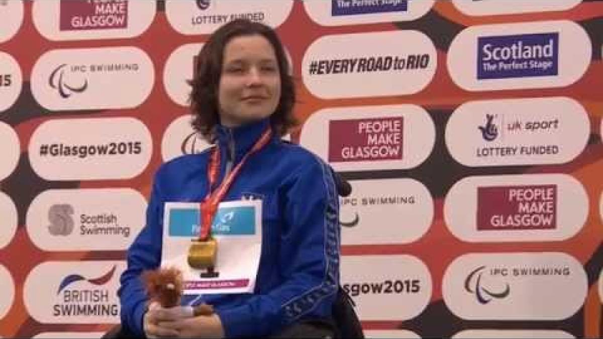 Women's 50m Freestyle S6 | Victory Ceremony | 2015 IPC Swimming World Championships Glasgow