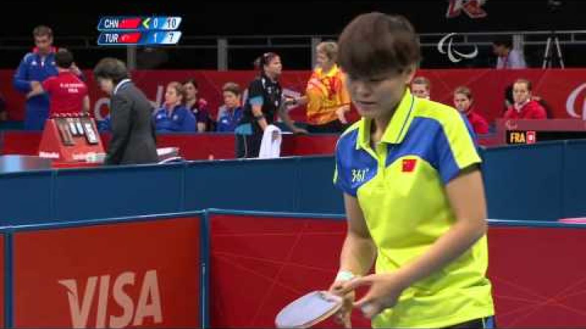 Table Tennis - CHN - TUR - Cl 6-10 Gold Medal Women's Team Match - London 2012 Paralympic Games.mp4