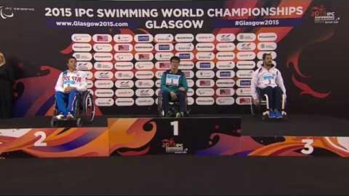 Men's 100m Freestyle S4 | Victory Ceremony | 2015 IPC Swimming World Championships Glasgow