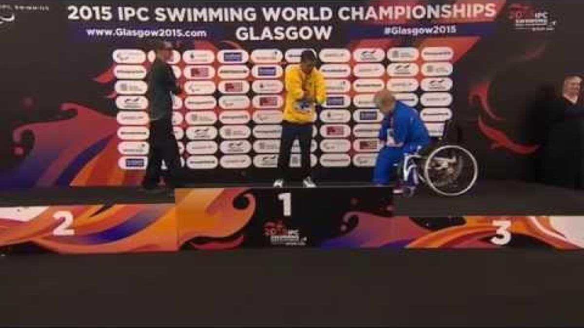 Men's 50m Butterfly S5 | Victory Ceremony | 2015 IPC Swimming World Championships Glasgow