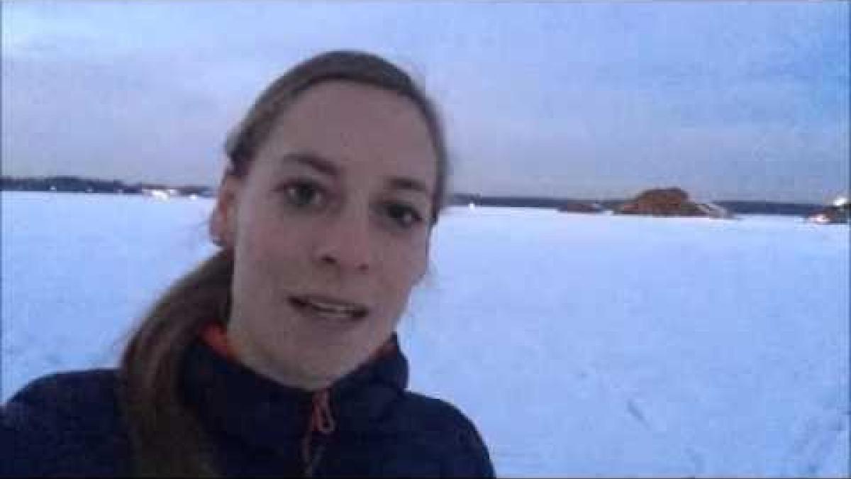 Anna Schaffelhuber sends video message to IPC Nordic skiers