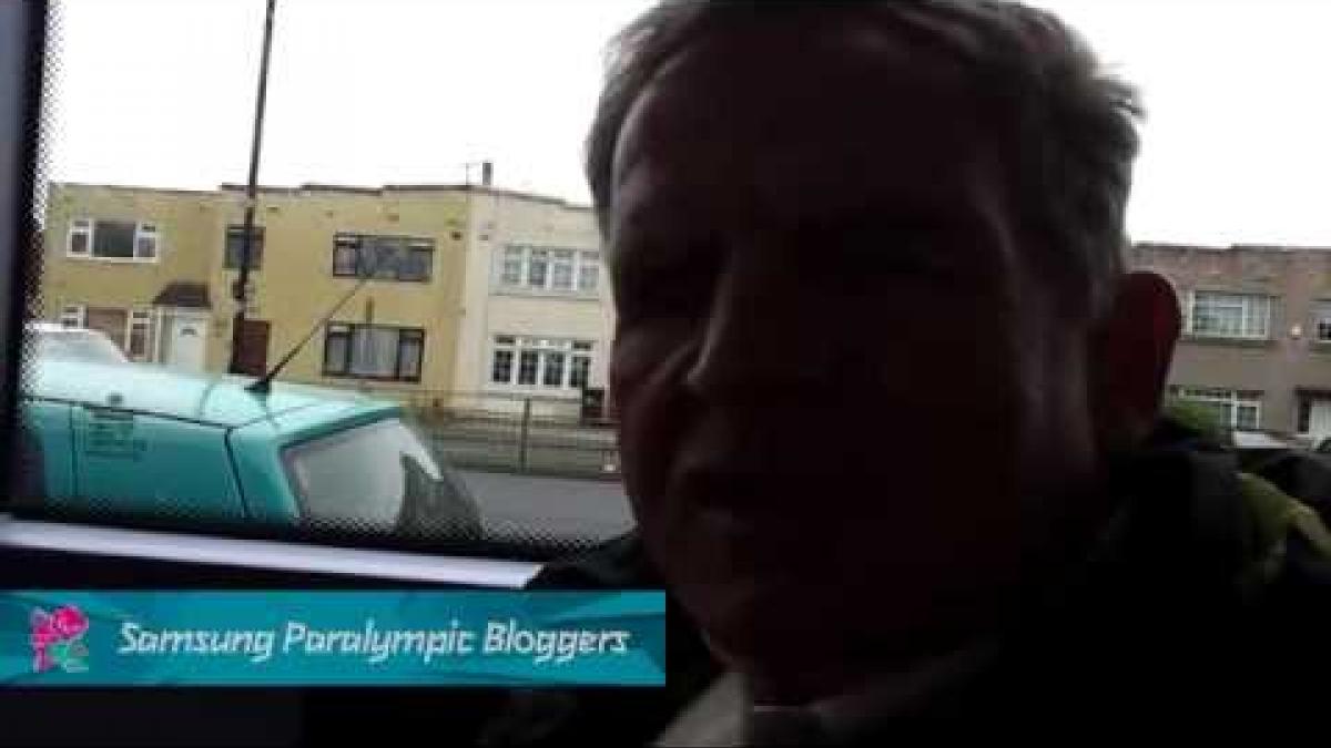 Mike Brace - Mike on way to velodrome, Paralympics 2012