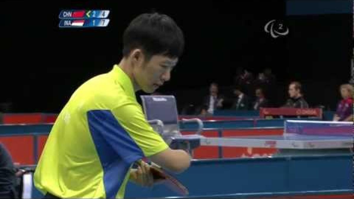Table Tennis - CHN vs INA - Men's Singles - Class 10 Semi final - London 2012 Paralympic Games